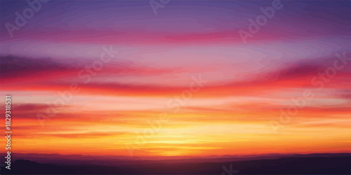 Vibrant sunset sky with colorful clouds a dramatic landscape for backgrounds and inspirational themes