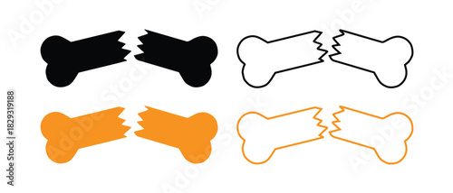  Medical bone fracture illustration set showing types of femur and hip breaks in vector style