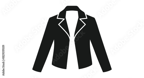 A striking black jacket design elegantly outlined in a minimalist fashion silhouette