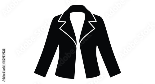 a black and white illustration of a suit jacket a simple and stylish silhouette