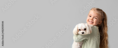 Cute little girl hugging Ma...
