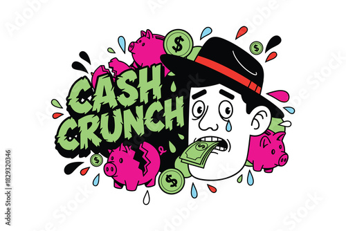 Cash Crunch Cool Street Art Character
