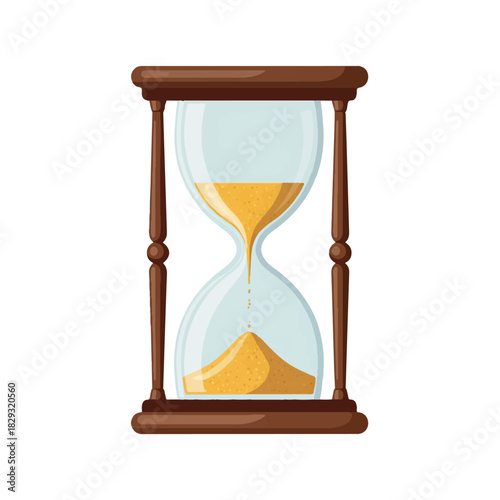 Timeless Measure: A beautifully crafted hourglass, a timeless emblem of passing moments, symbolizing the ephemeral nature of time.