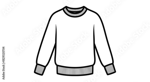 a simple line drawing of a cozy crewneck sweater a modern fashion illustration silhouette