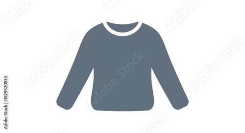 A simplified dark blue sweater icon is beautifully presented as a striking silhouette