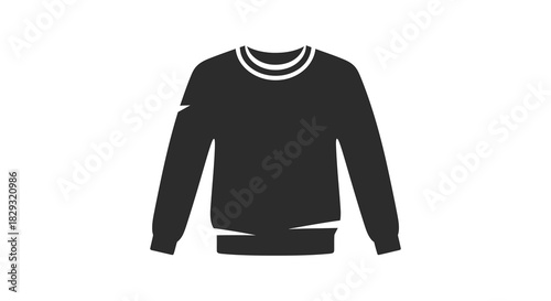 A black graphic of a long sleeved sweatshirt simple design minimalist style silhouette