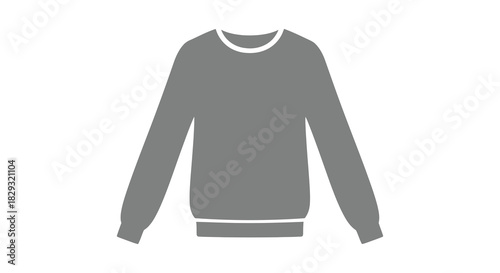 A simple gray sweatshirt depiction in a flat style ideal for design elements silhouette
