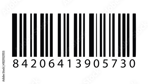  Minimal Barcode Icon – Fake Bar Code Symbol for Product Label, Inventory, and Retail Scanning – Vector Illustration