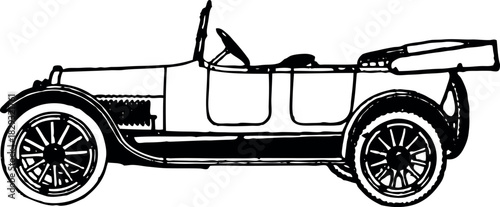 Vintage automobile illustration on white background