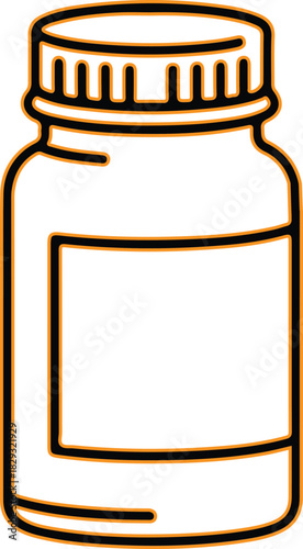 Simple outline drawing of a medicine bottle
