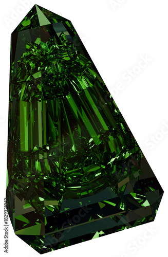 Green Pyramid 3D Prismatic Gem Abstract Shape