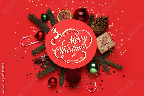 Blank card with Christmas b...