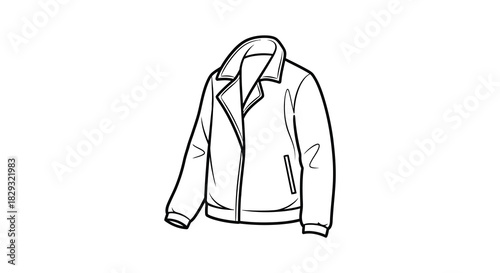 a simple line drawing of a jacket hanging showcasing a stylish outerwear silhouette