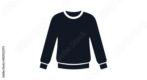 A minimalist visual representation of a dark blue long sleeved sweater a simple silhouette