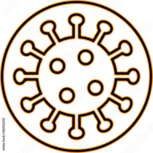 Simple coronavirus icon outline illustration