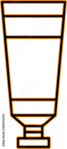 Simple line art illustration of a cosmetic tube