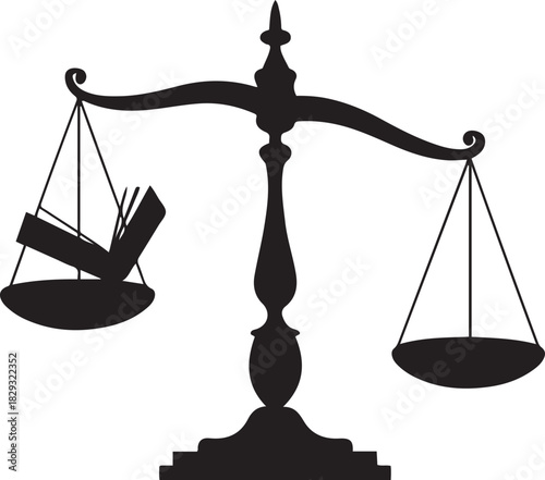 Justice balance scale symbol silhouette design
