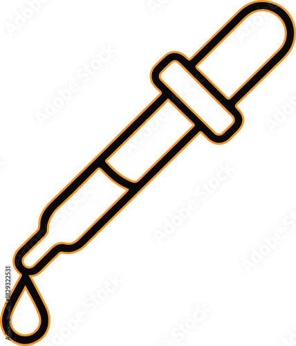 Dropper with a drop of liquid illustration