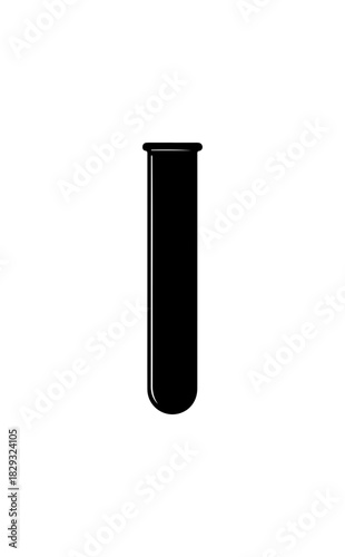 Essential black test tube icon for laboratory research and scientific experiments