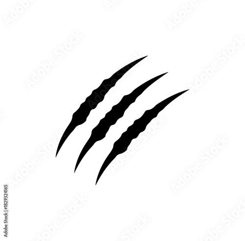 Wild claw marks ripping through graphic, fierce predator attack, powerful scratch vector
