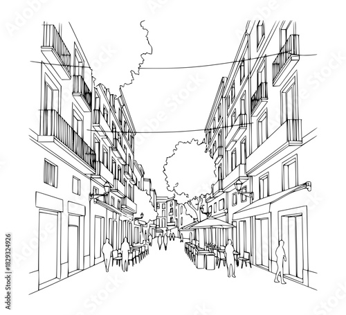 Popular pedestrian street of Carrer de Blai