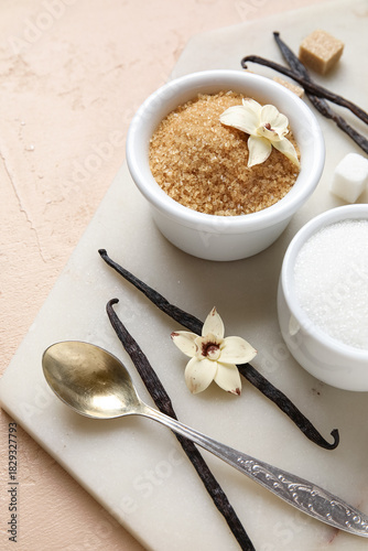 Bowls with aromatic vanilla...
