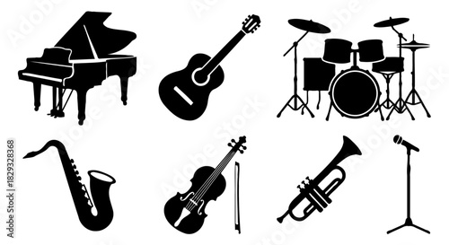 Musical Instruments Silhouette Collection