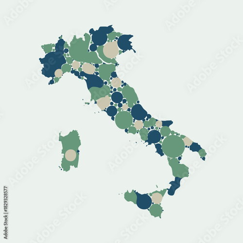 Abstract Italy Map Circles