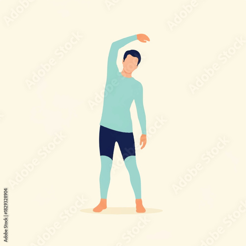 Man in athletic wear performing a side bend stretch, illustrating flexibility and warm-up exercises.