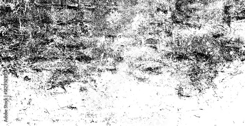 Abstract black and white background with a distressed grainy texture featuring scattered particles creating a vintage grunge effect ideal for overlay designs