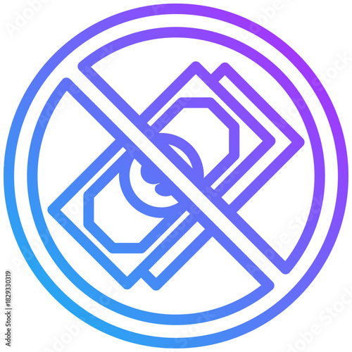 No corruption icon for dishonesty , website, application, printing, document, poster design, etc