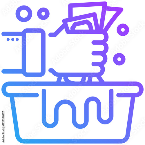 Money laundering icon for dishonesty , website, application, printing, document, poster design, etc