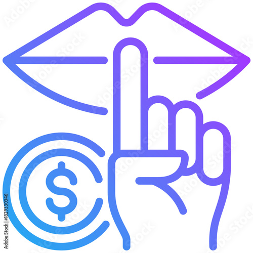 Silence icon for dishonesty , website, application, printing, document, poster design, etc