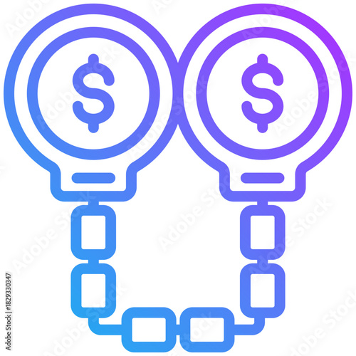 Handcuffs icon for dishonesty , website, application, printing, document, poster design, etc