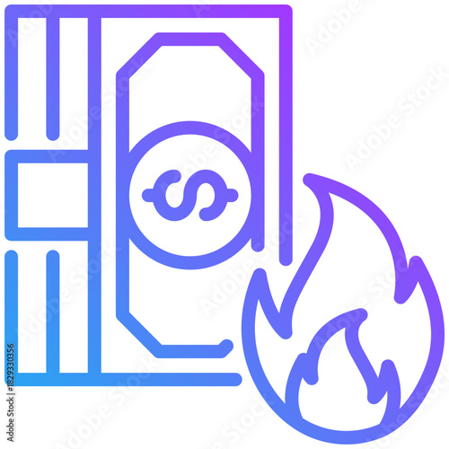 Money icon for dishonesty , website, application, printing, document, poster design, etc