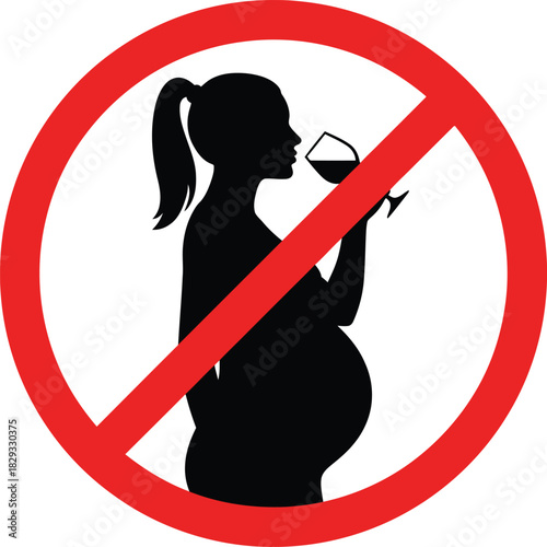 No alcohol during pregnancy sign vector illustration design