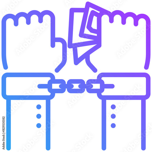 Arrest icon for dishonesty , website, application, printing, document, poster design, etc