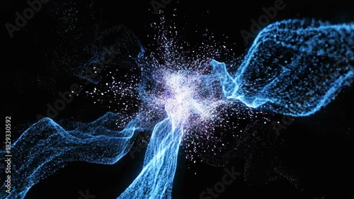 Abstract Energy Field: A captivating image showcases an abstract energy field, where flowing waves of vibrant particles converge to create a visually dynamic and awe-inspiring effect.
