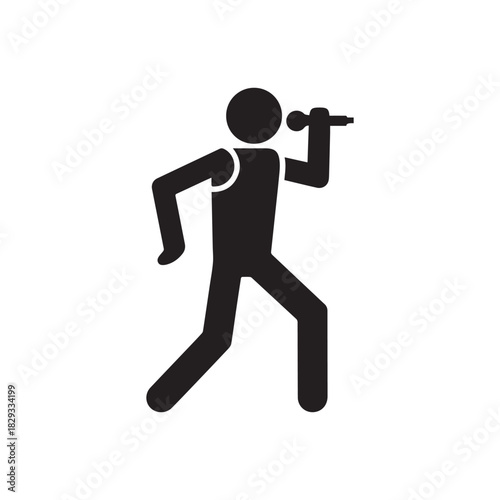 Singer Icon Silhouette with Microphone