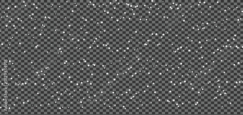 White snow flurries fall softly against the transparent background creating a peaceful winter scene