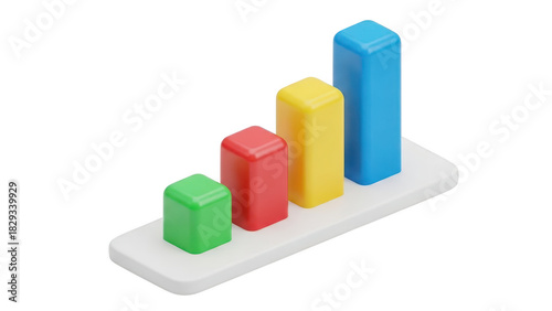 3d rendering of colorful ascending bar chart on white base illustrating business growth statistic and progress isolated on transparent background Free Download 3d rendering of colorful ascending bar chart on white base illustrating business growth statistic and progress isolated on transparent background - GFXLoad
