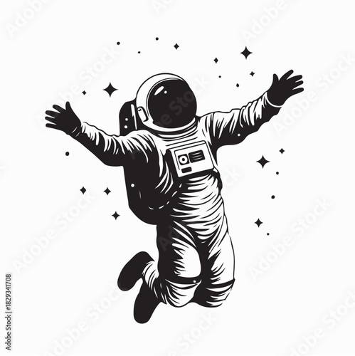 Space Dancing Astronaut Character Vector Design on White Background