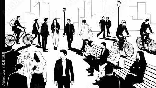 silhouettes of people