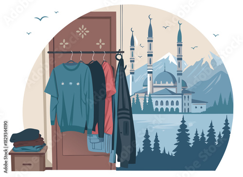 set of clothes mosque