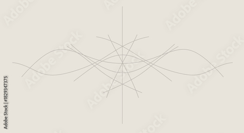 Abstract symmetrical line art evokes modern minimalist elegance and subtle sophistication in