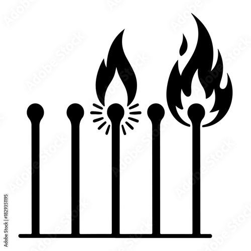 Matchsticks Igniting Visual Representation of Kindling Fire Safety and the Fragility of Combustion with a Simple Strike of Ignorance