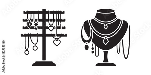 necklace display, jewelry emblem, glyph format