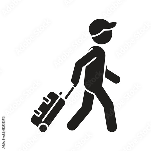 Person with suitcase symbolizing air passenger travel and airport journey