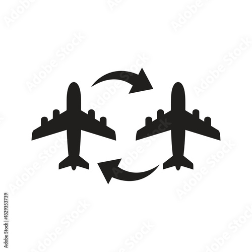 Airplanes taking off and landing symbolizing airport traffic and air travel activity