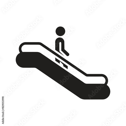 Escalator moving stairs for passenger transport symbolizing airport convenience and accessibility